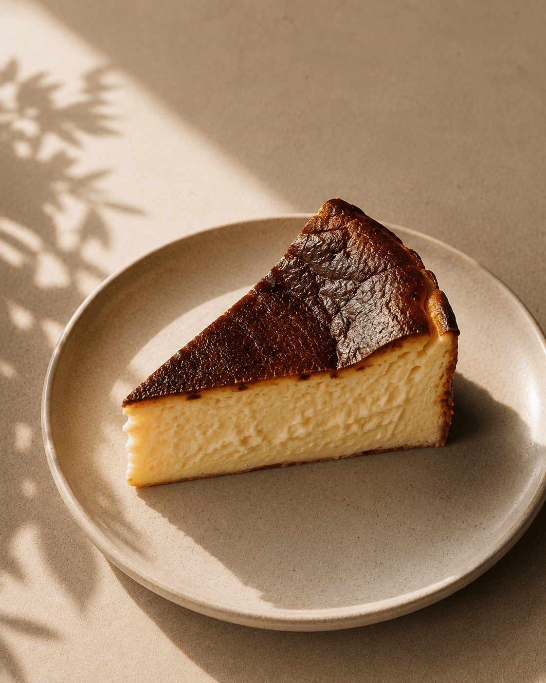 Dessert Close-up — Basque Cheesecake