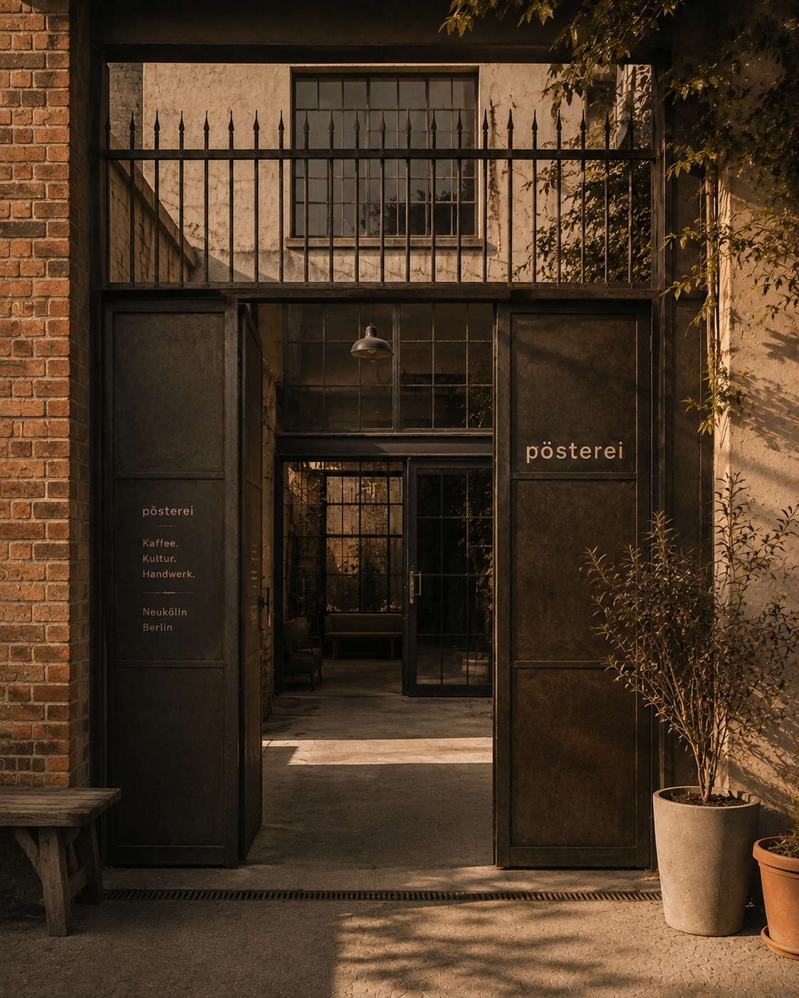 Innenaufnahme — Eingang zur Rösterei, Berlin-Neukölln