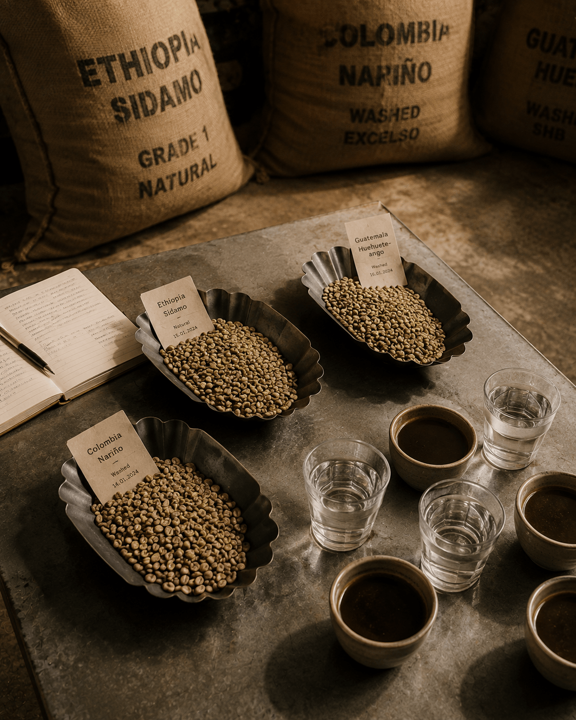 Grüner Kaffee und Cupping — Herkunft und Auswahl